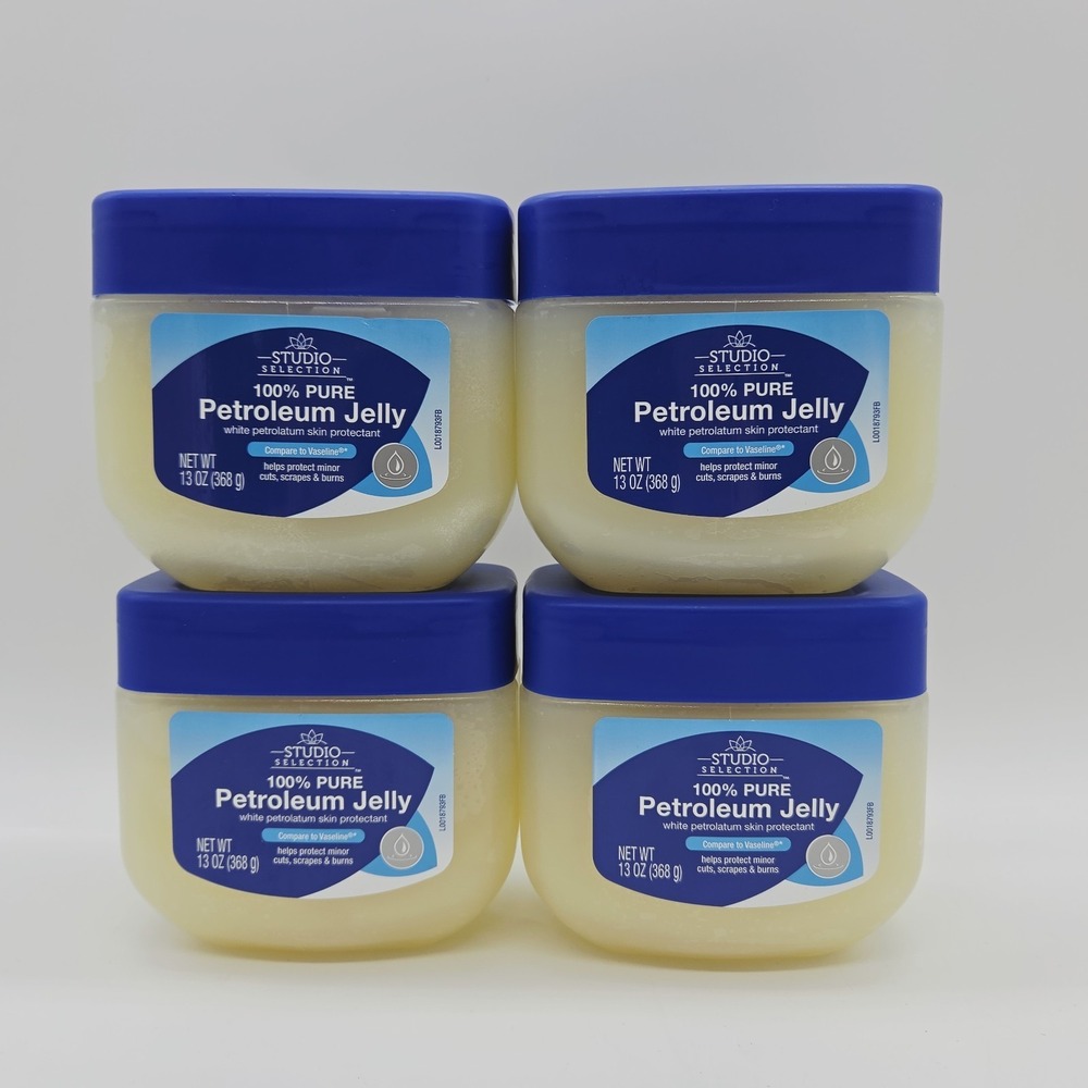 NEW Lot Of 4 Studio Selection 100% Pure Petroleum Jelly 13 Oz Jars Unscented